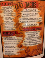 Acapulco Mexican Grill menu