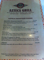 Azteca Grill Mexican menu