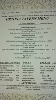 Ortona Tavern menu