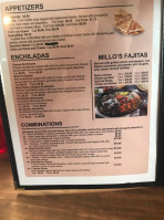 Millos Mexican Restraint menu