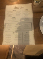Alta Via menu