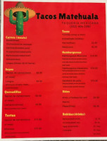 Tacos Matehuala menu