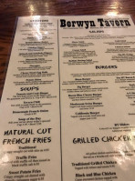 Berwyn Tavern menu