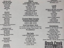 Brush Creek Bbq And Catfish menu