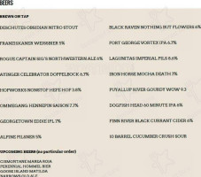 Bainbridge Brewing Alehouse menu