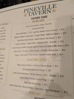 The Pineville Tavern menu