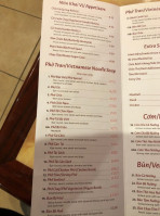 Pho Tran menu