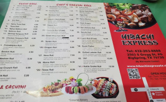 Hibachi Express menu