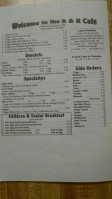 D R Cafe menu