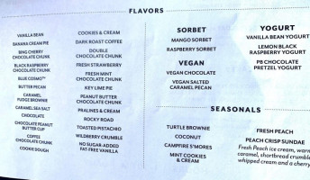 Mitchell's Ice Cream menu