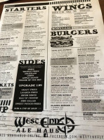 West End Ale Haus menu