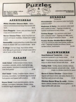 Puzzles Bakery And Diner menu