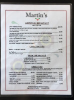 Martin's menu