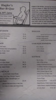 Haglers Bbq menu
