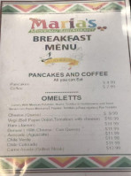Maria's Mexican menu