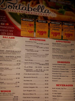 Portabella Italian Restaurant menu