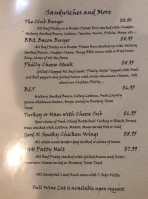 The Lake View Club menu