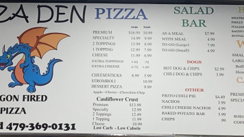 Pizza Den menu