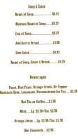 Auction Yard Café menu