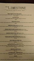 Limestone Cafe menu