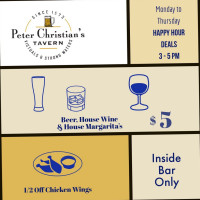 Peter Chistian's Tavern menu
