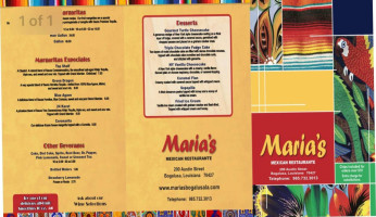 Marias Mexican menu