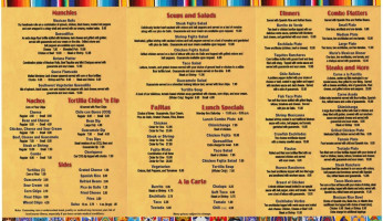 Marias Mexican menu