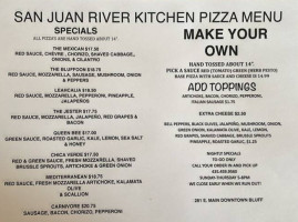 San Juan River Kitchen menu