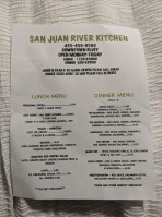 San Juan River Kitchen menu