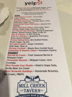 Mill Creek Tavern menu