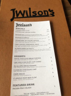 Jwilson's menu