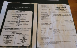 Sirna's Cafe. menu