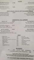 Mr B's menu