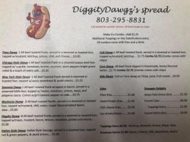 Tonya’s Diggity Dawgz menu