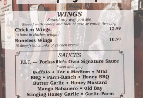 Forksville Inn Tavern menu