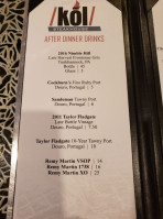 Kol Steakhouse menu