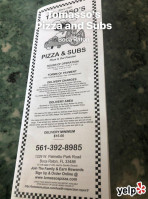 Tomasso's Pizza Subs menu