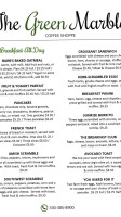 Green Marble Coffee Shoppe menu