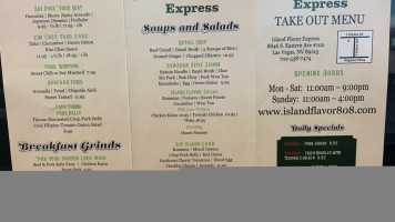 Island Flavor menu