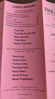 Phra Ram 9 menu