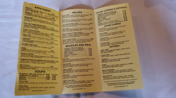 Phra Ram 9 menu