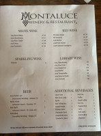 Montaluce Winery menu