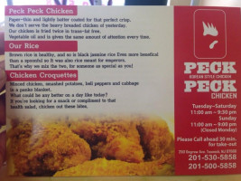 Peck Peck Chicken menu