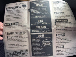 City Barbeque menu