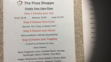 The Pizza Shoppe menu