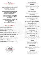 The Block Saloon menu