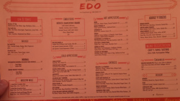 Edo Gastro Tapas Wine menu