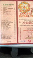 Double Dragon Chinese Buffet menu