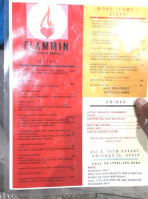 Flammin Co menu