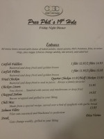 Pres Phils 19th Hole menu